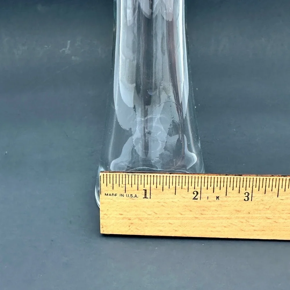 Glass Bud Vase 8.5 Inch Clear Trumpet Flared Rim Centerpiece